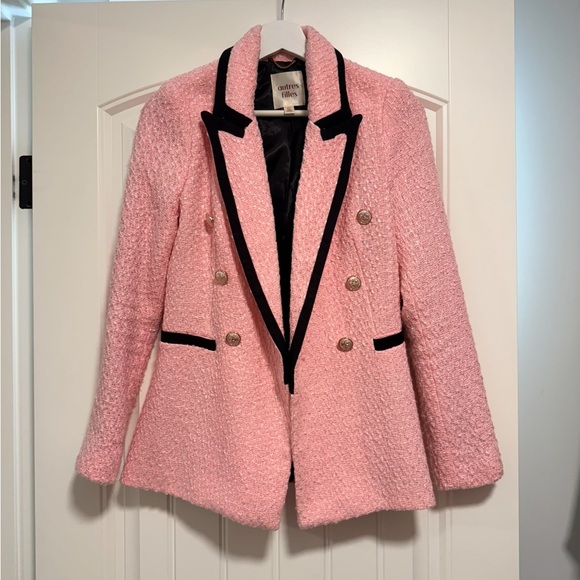Autres Filles Jackets & Blazers - Autres Filles Pink Chanel Style Tweed Blazer